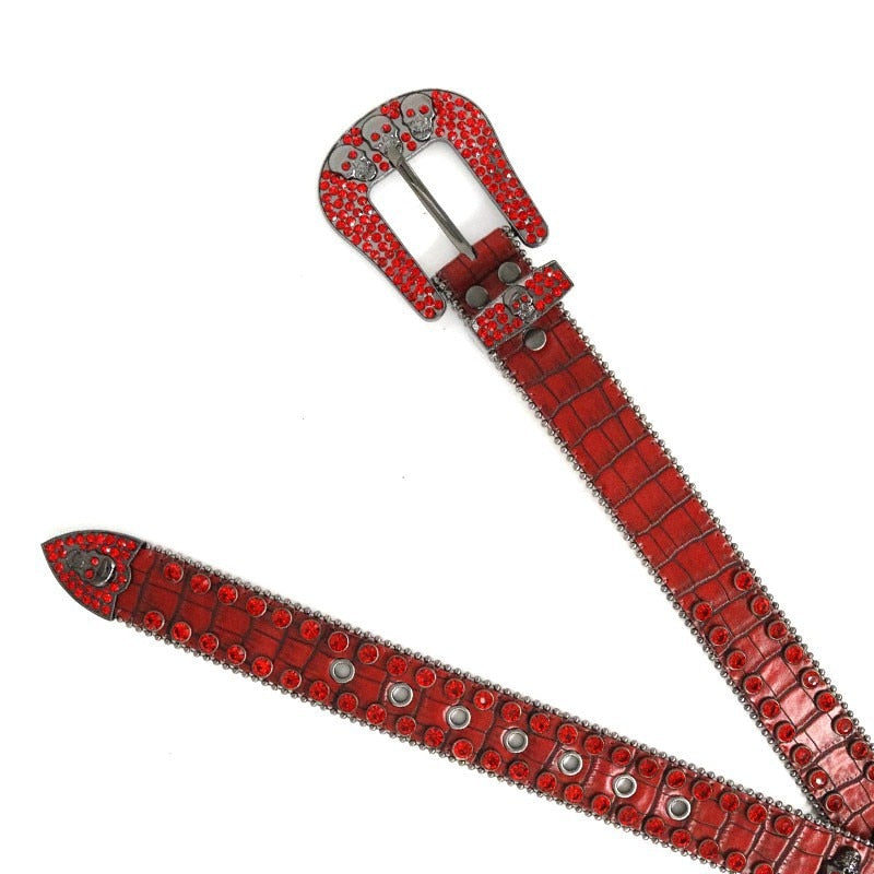 Belts Ladies Women Y2k Punk Cowboy Crystal Fashion Diamond Studded Belt Rhinestones Belt For Jean - Santo