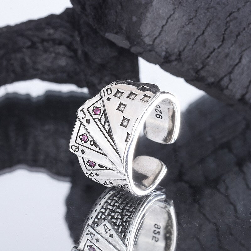 Gothic Unisex Poker Ring Woman Man Punk Jewelry Fashion Party Gifts Hip Hop Ring Accessories Vintage - Santo