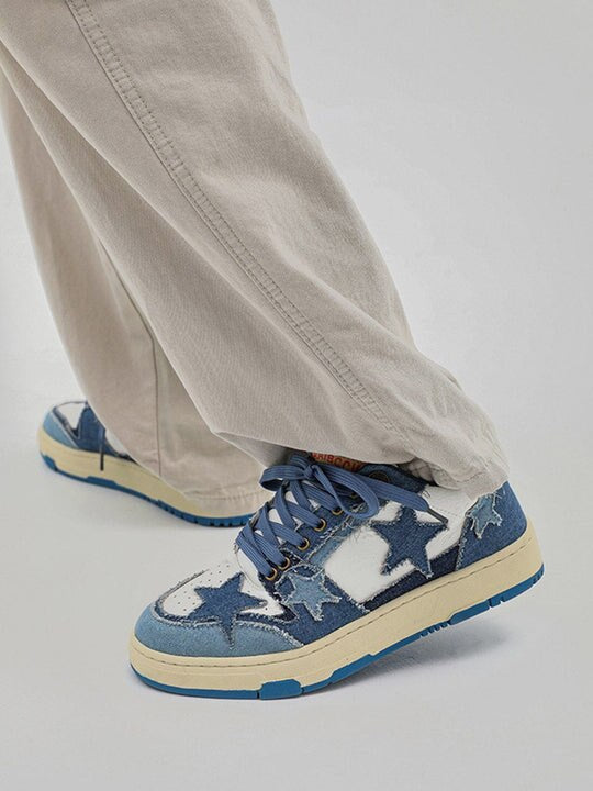 Vintage Street Denim Blue Shoes Men Women Sneakers Retro Comfortable Shoes Anti-slip Breathable Basic Jean Casual Shoes Unisex - Santo