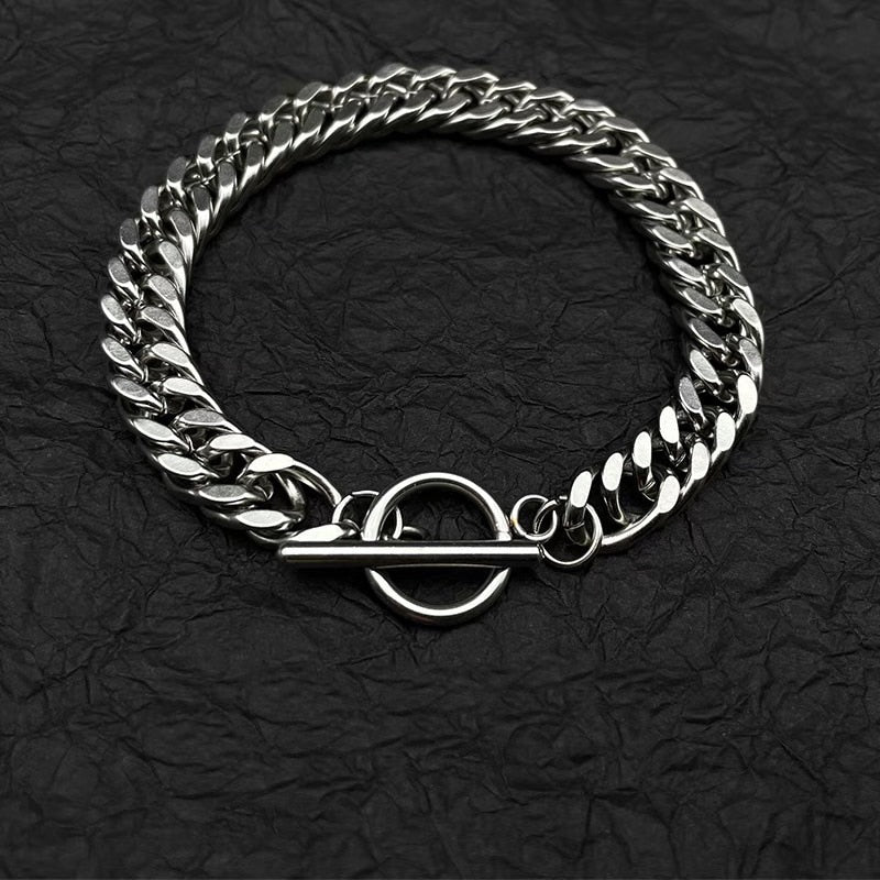 Gothic Unisex Wheat Spike Chain Bracelet Hip Hop Fashion Accessories Woman Man Punk Jewelry - Santo 