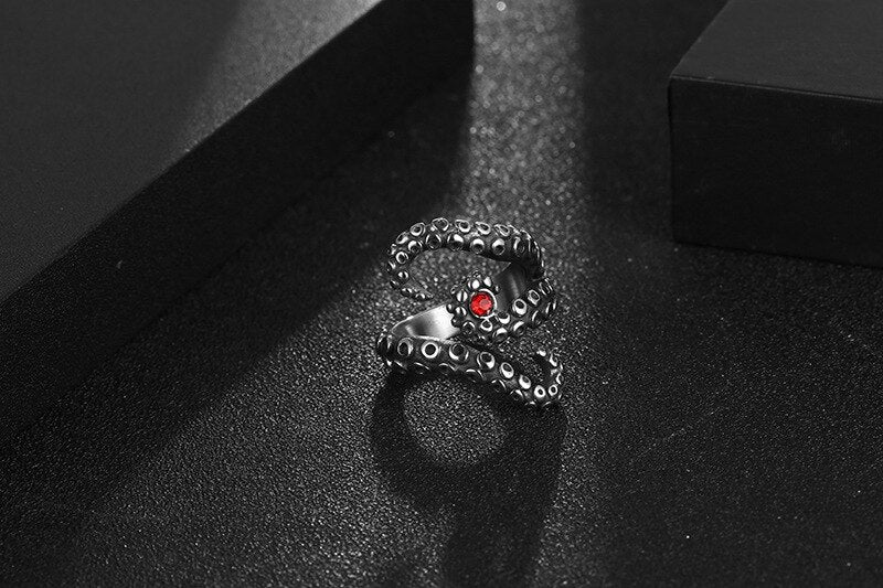 Gothic Unisex Octopus Surround Ring Hip Hop Ring Accessories Vintage Fashion Party Gifts Woman Man Punk Jewelry - Santo