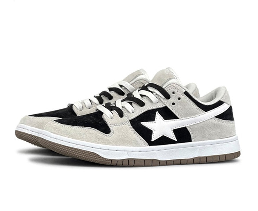 Star Series Green White Sneakers Shoes Men Sports Running Shoes Anti-slip Tenis Comfortable Suede Color Block Patchwork Shoes - Santo