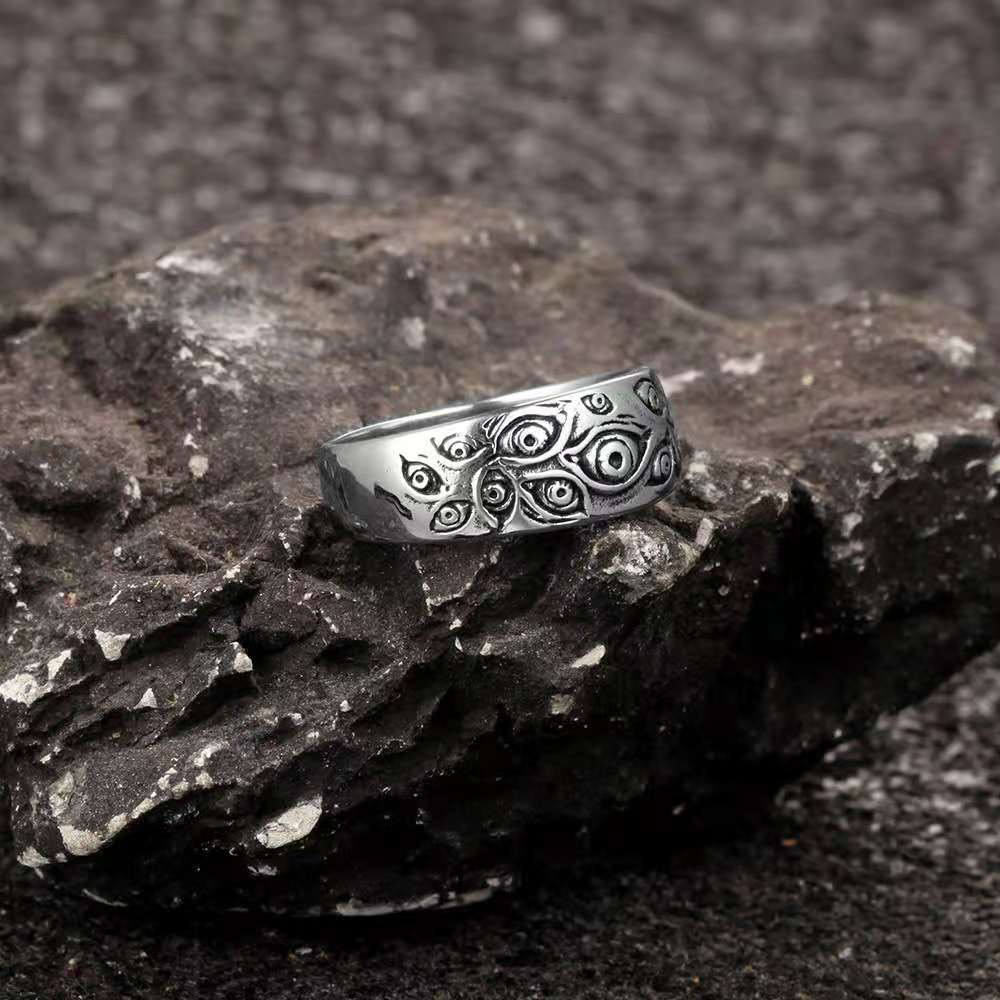 Vintage Unisex Dark Eye Of God Ring Fashion Party Gifts Woman Man Punk Jewelry Gothic Hip Hop Ring Accessories - Santo