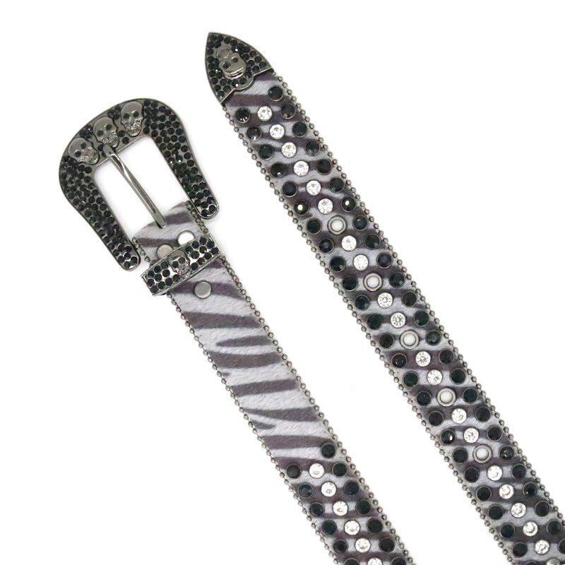 Y2k Punk Cowboy Crystal Fashion Diamond Studded Belt Belts Ladies Women Rhinestones Belt For Jean - Santo