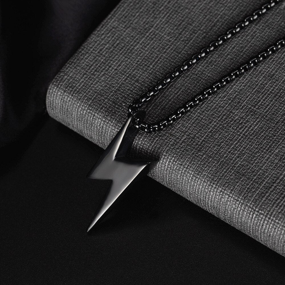 Gothic Unisex Lightning Drop Necklace Fashion Gift Hip Hop Vintage Accessories Punk Necklaces Jewelry Woman Man - Santo