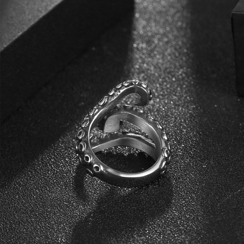 Gothic Unisex Octopus Surround Ring Hip Hop Ring Accessories Vintage Fashion Party Gifts Woman Man Punk Jewelry - Santo