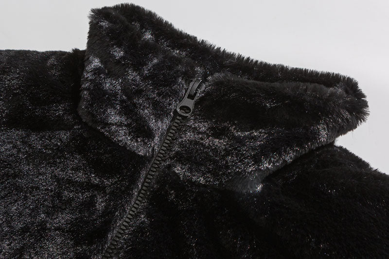 Hip Hop Winter Fleece Jacket Parkas Men Embroidery Letter Thicken Warm Padded Black Dark Punk Streetwear Coats Gothic Letters - Santo