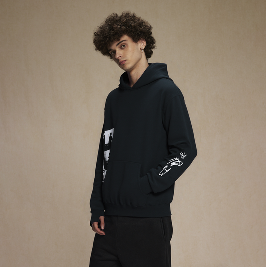 Abstract Look | Artistic Print Hoodie - Santo 