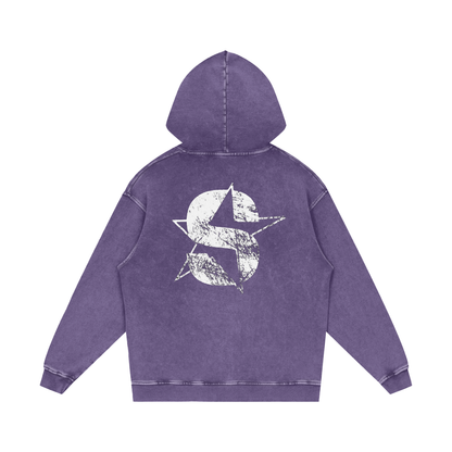 Snow Washed Loose Cotton Hoodie
