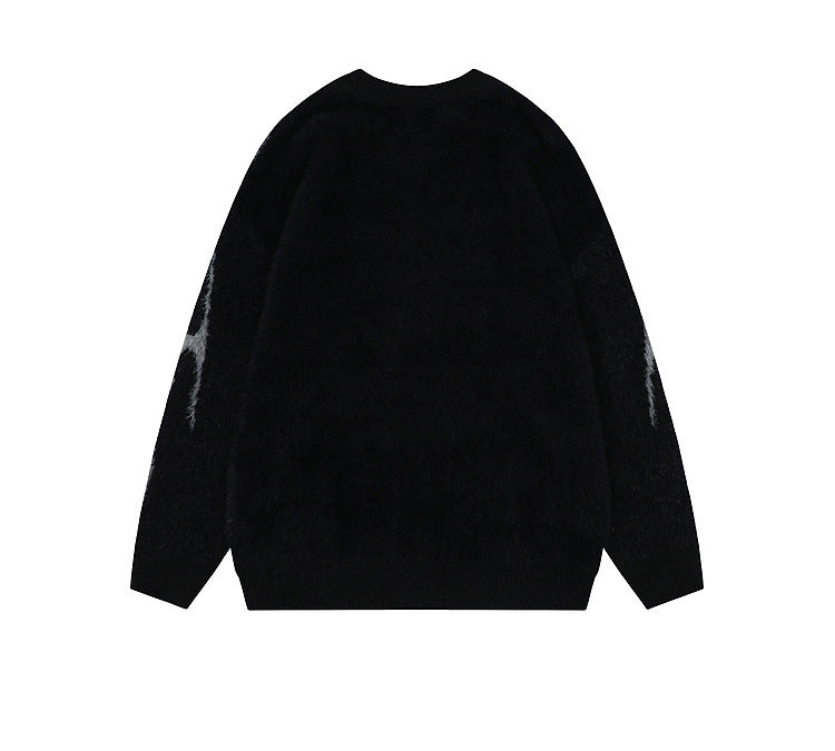 Gothic Inferno | Y2K Inspiriertes Feuer-Muster Pullover