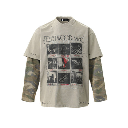 Distressed Camouflage | Two-Piece Graphic T-Shirt - Santo 