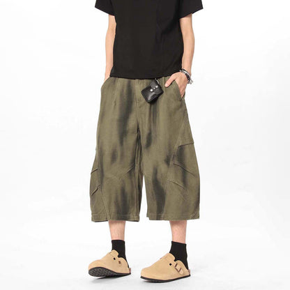 Washed Cargo | Wide-Leg Shorts - Santo 