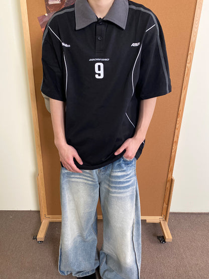 NO.9 | Sporty Polo Soccer Jersey - Santo 