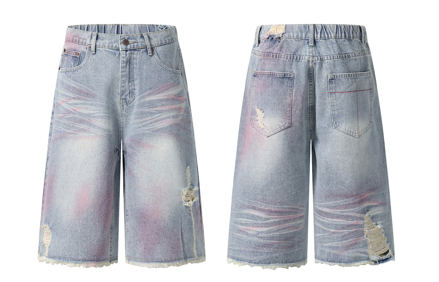 Pink Spray | Washed Denim Shorts - Santo 
