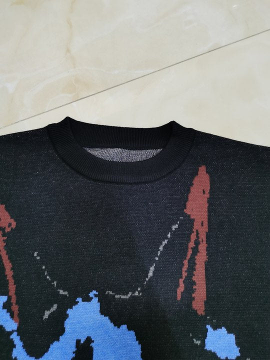 Bête rugissante | Pull en tricot graphique féroce