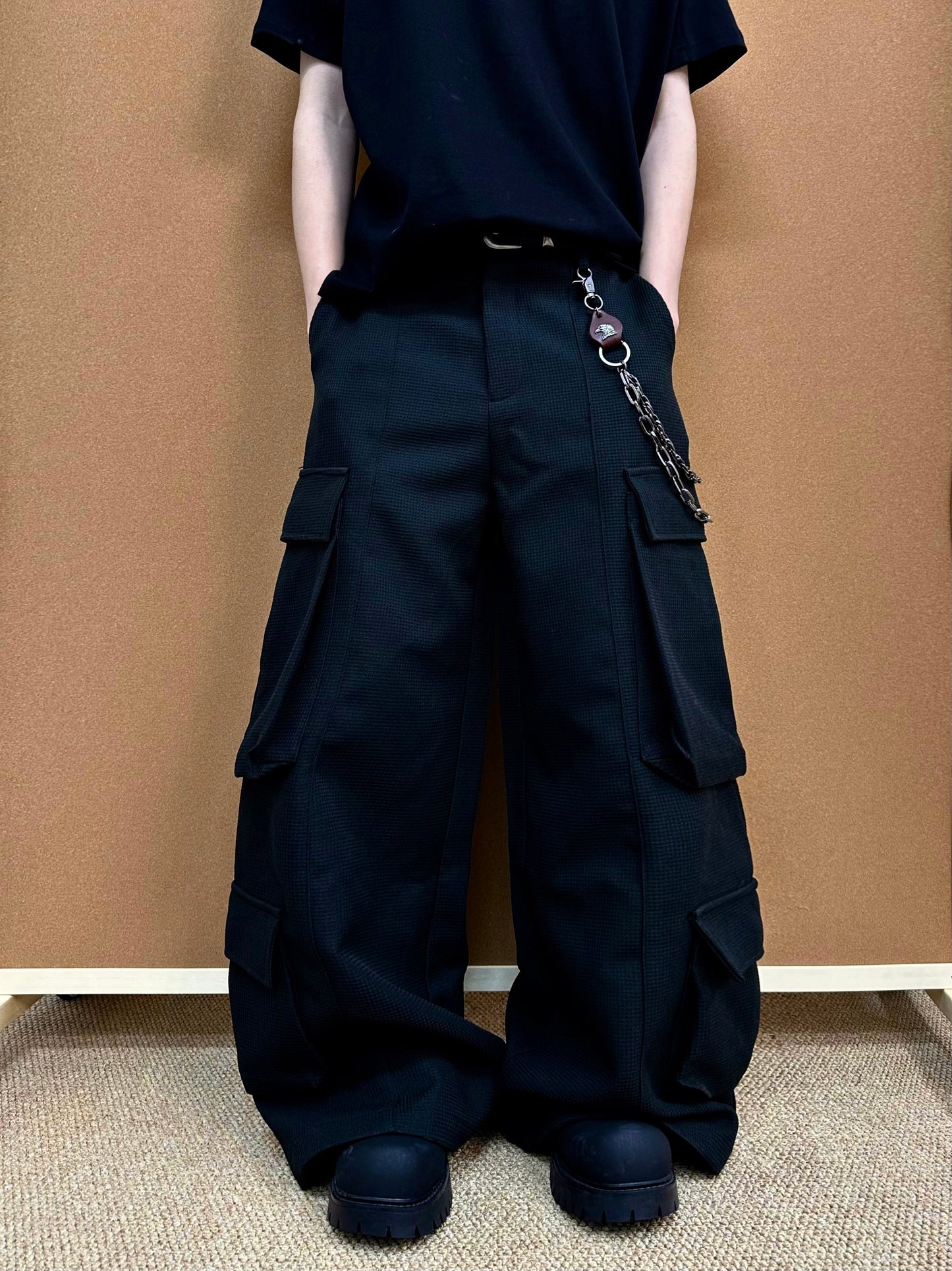 Unisex Multi-Pocket Wide Cargo Pants - Santo 