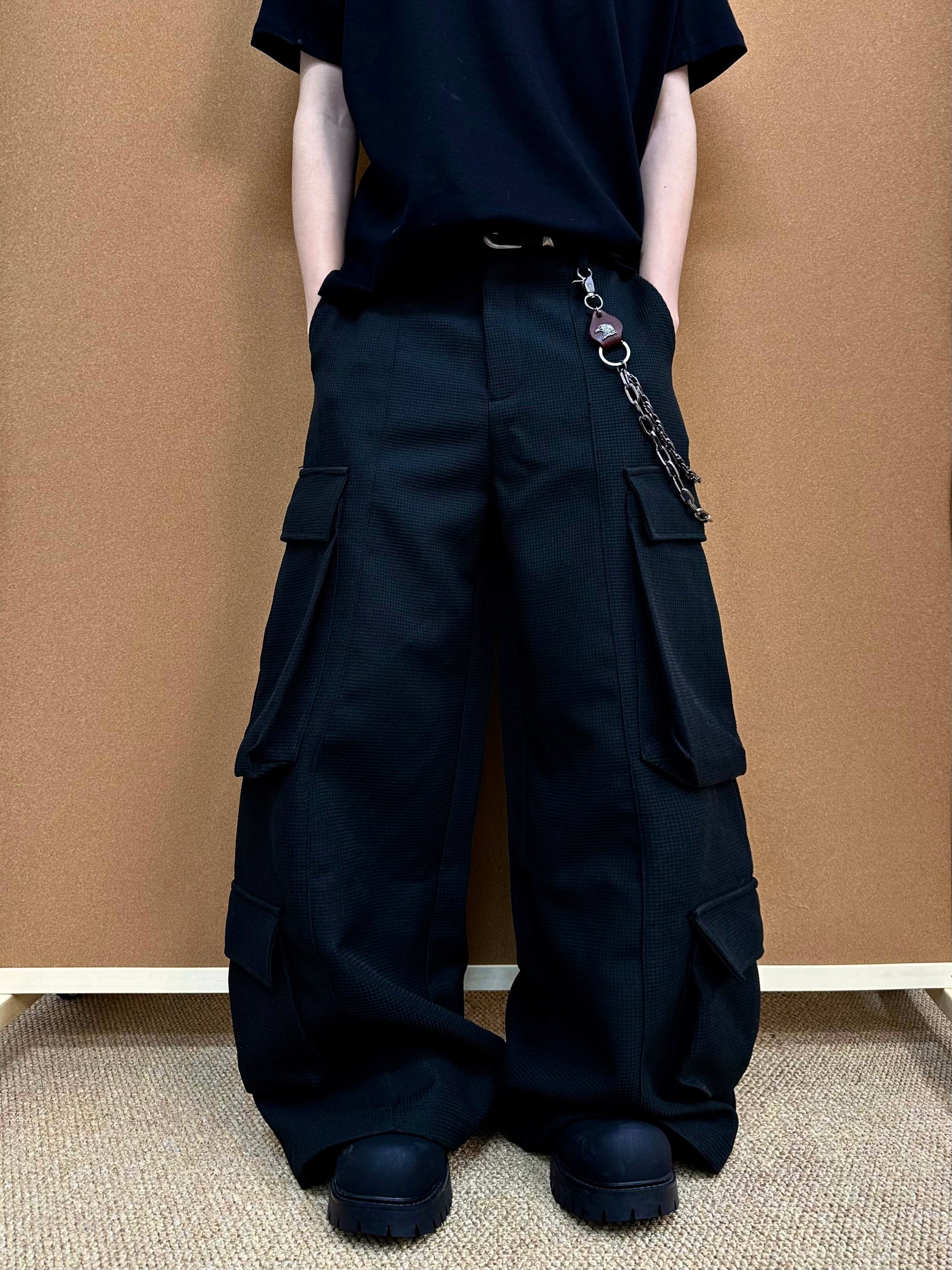 Unisex Multi-Pocket Wide Cargo Pants - Santo 