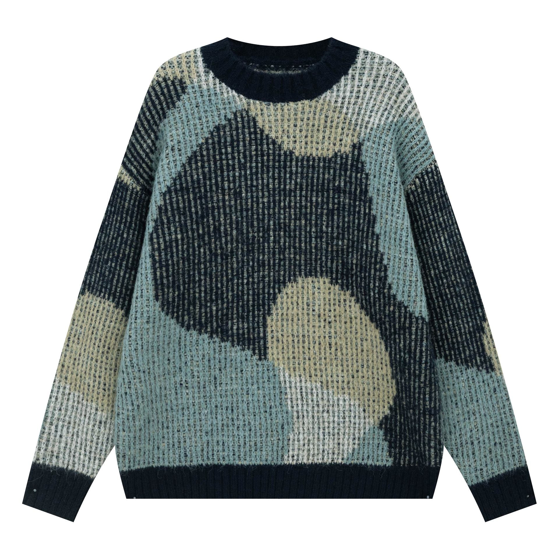 Harmonie abstraite | Pull en tricot artistique surdimensionné