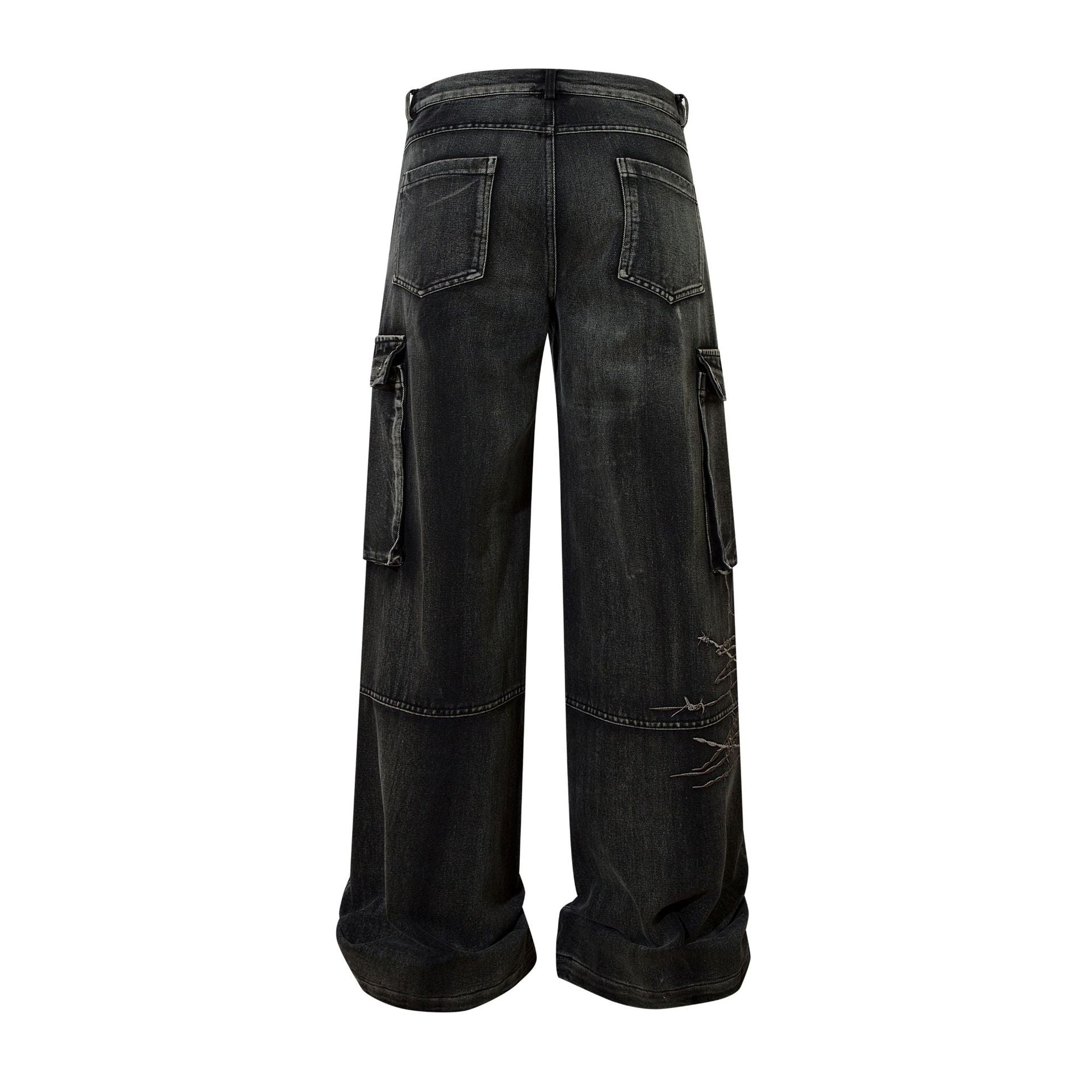 Barbed Wire Print | Baggy Jeans - Santo 