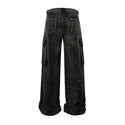 Barbed Wire Print | Baggy Jeans - Santo 