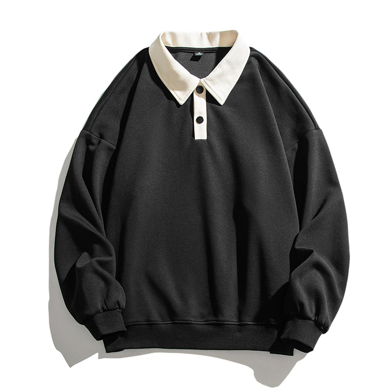 Klassisches Vibe | Lässiges Polo-Sweatshirt