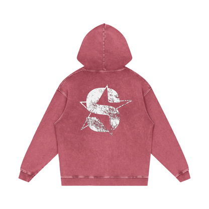Snow Washed Loose Cotton Hoodie