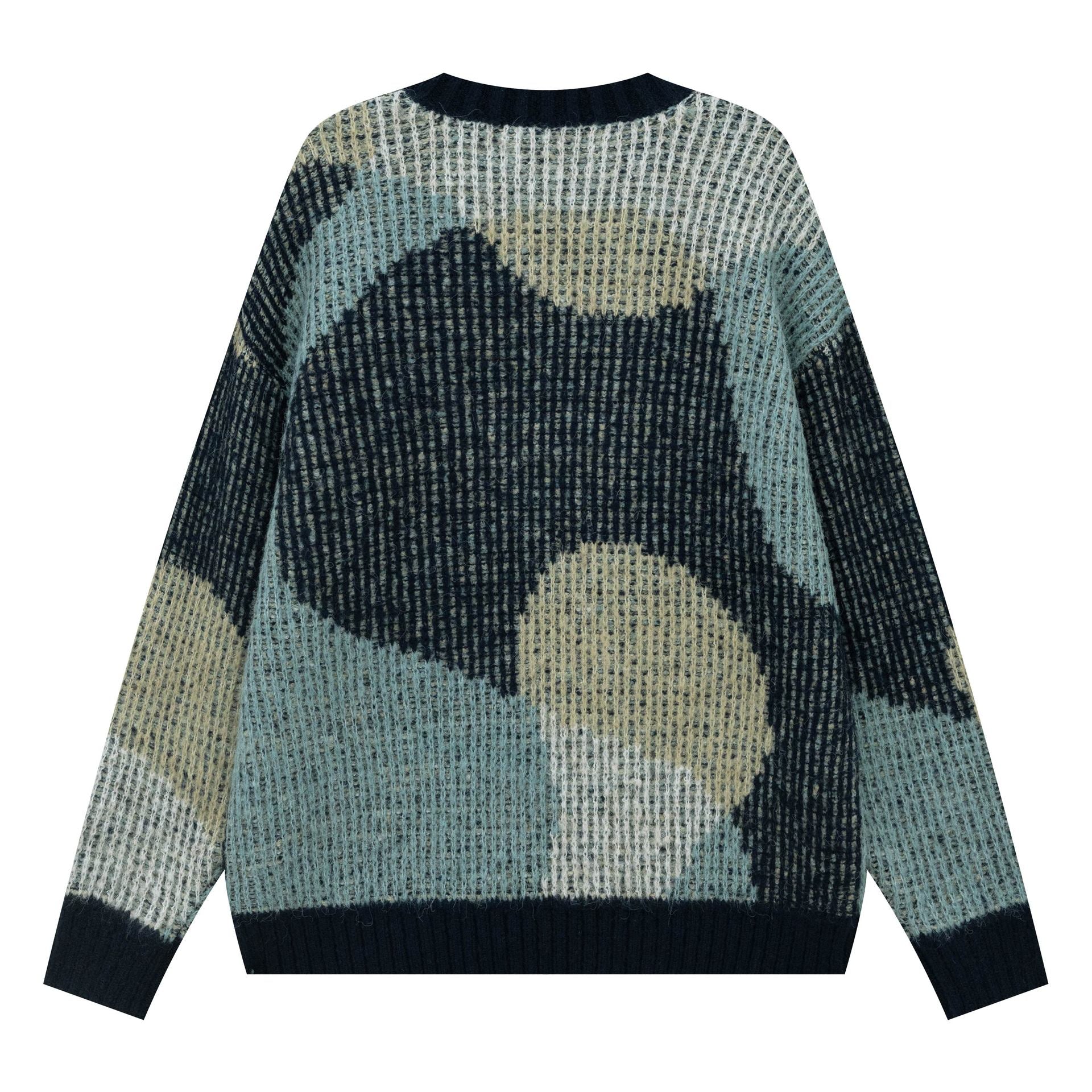 Harmonie abstraite | Pull en tricot artistique surdimensionné