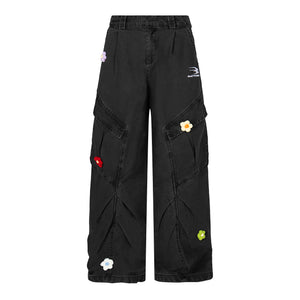 3D floral embroidery | Washed Cargo - Santo 