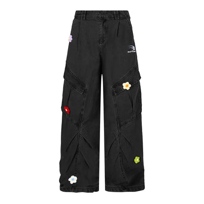 3D floral embroidery | Washed Cargo - Santo 