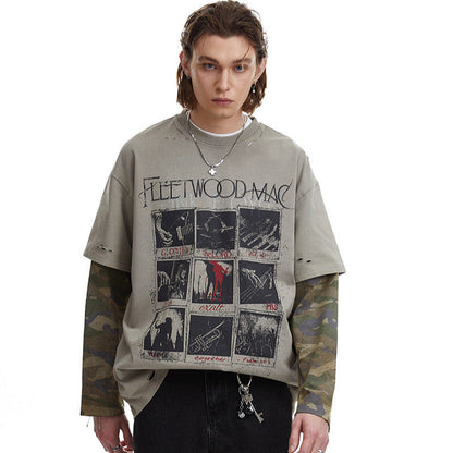 Distressed Camouflage | Two-Piece Graphic T-Shirt - Santo 