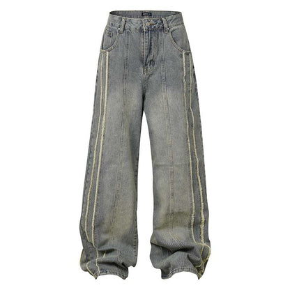 Washed Distressed Raw Edge | Baggy Jeans - Santo 