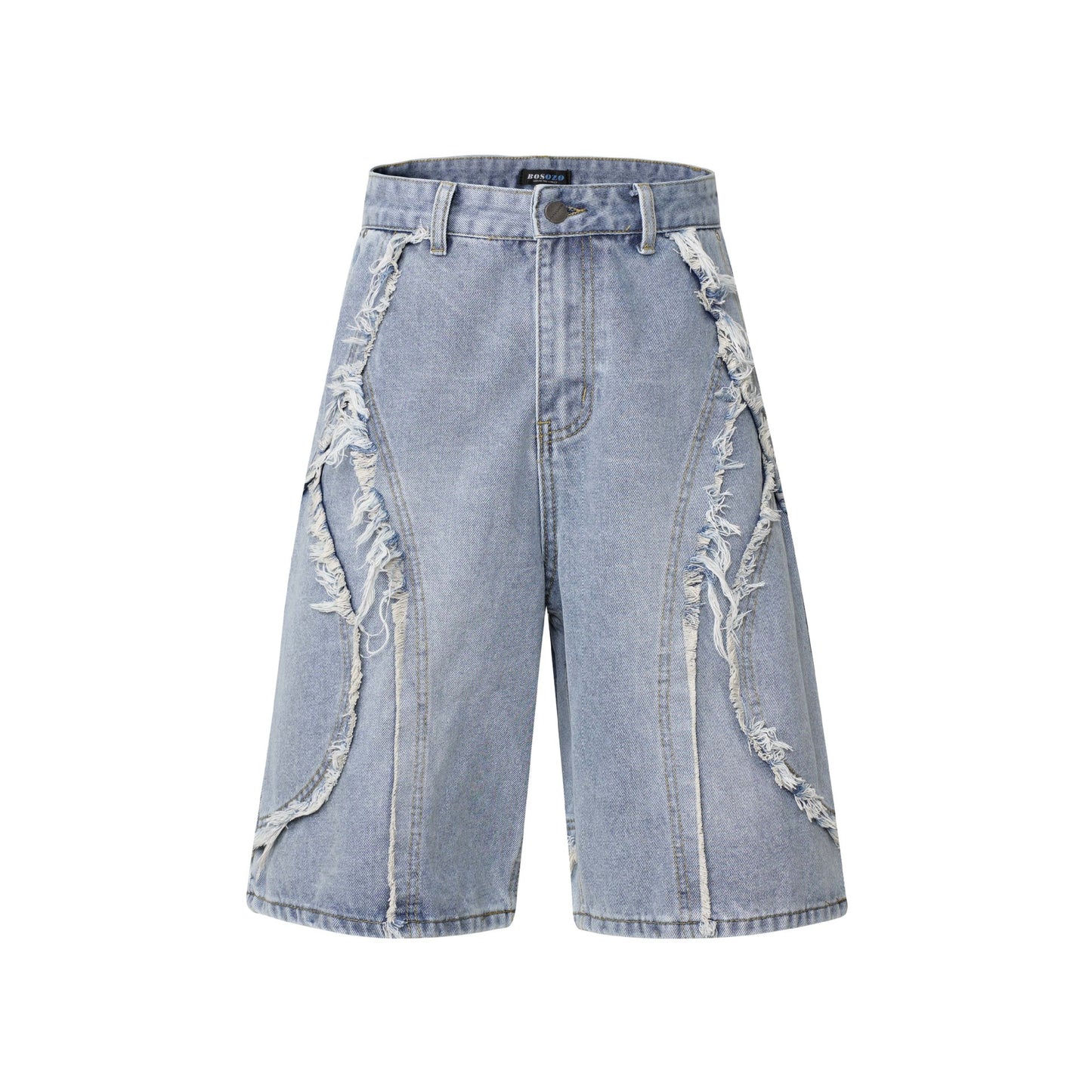 High Street | Washed Distressed Denim Shorts - Santo 