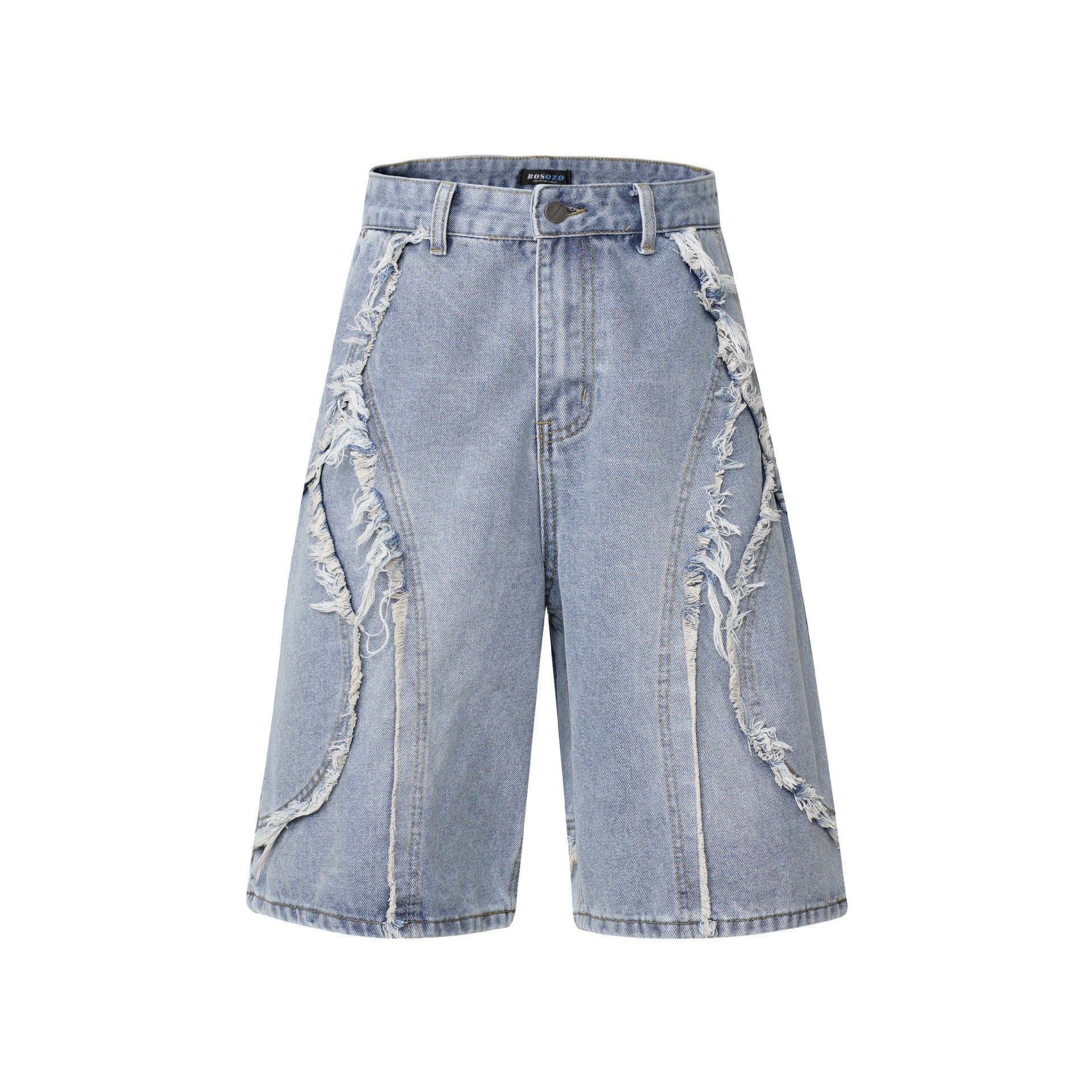 High Street | Washed Distressed Denim Shorts - Santo 