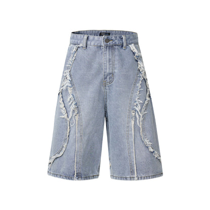 High Street | Washed Distressed Denim Shorts - Santo 