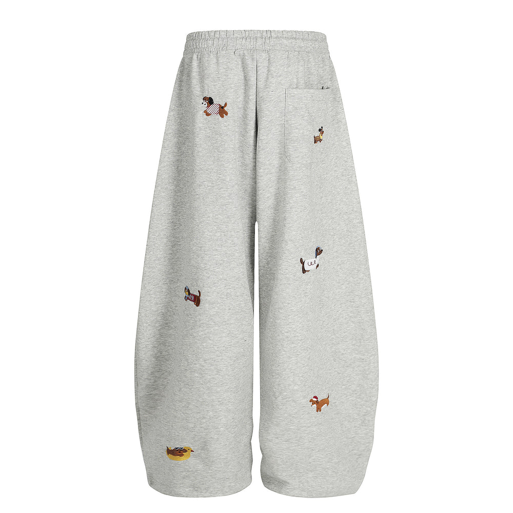 Embroidery | Dog Baggy Barrel Sweatpants - Santo 
