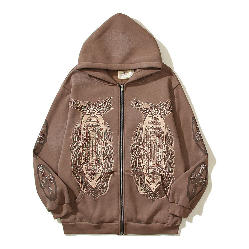 Mystic Eagle | Tribal Print Zip Hoodie