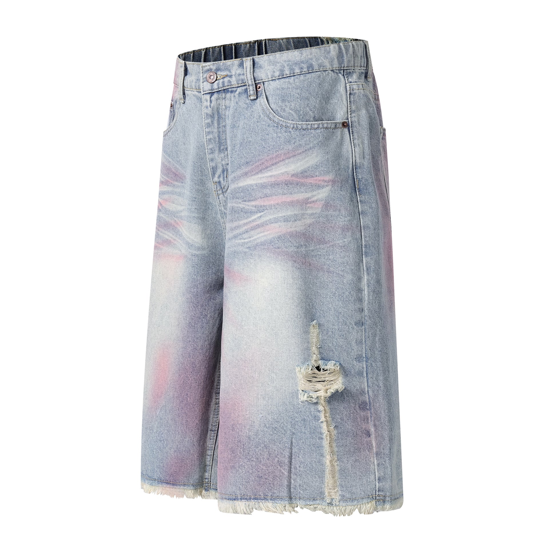 Pink Spray | Washed Denim Shorts - Santo 