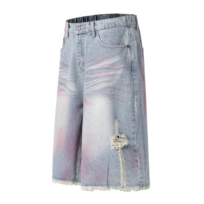 Pink Spray | Washed Denim Shorts - Santo 