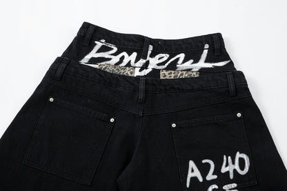 Leopard Graffiti | Patch Jeans Pants