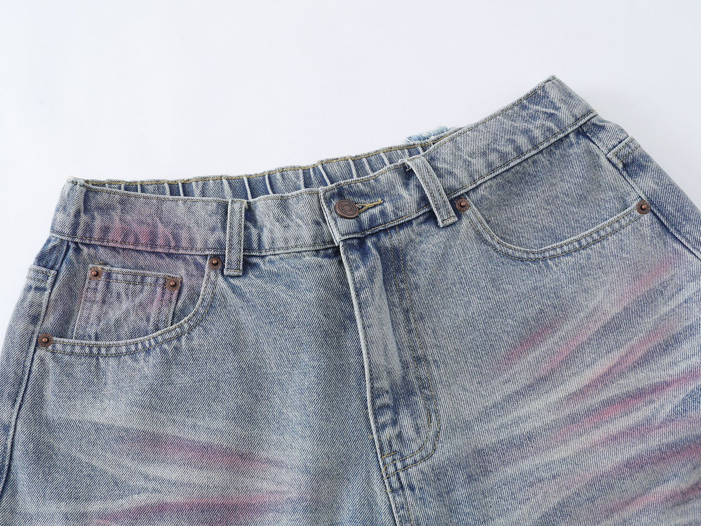 Pink Spray | Washed Denim Shorts - Santo 