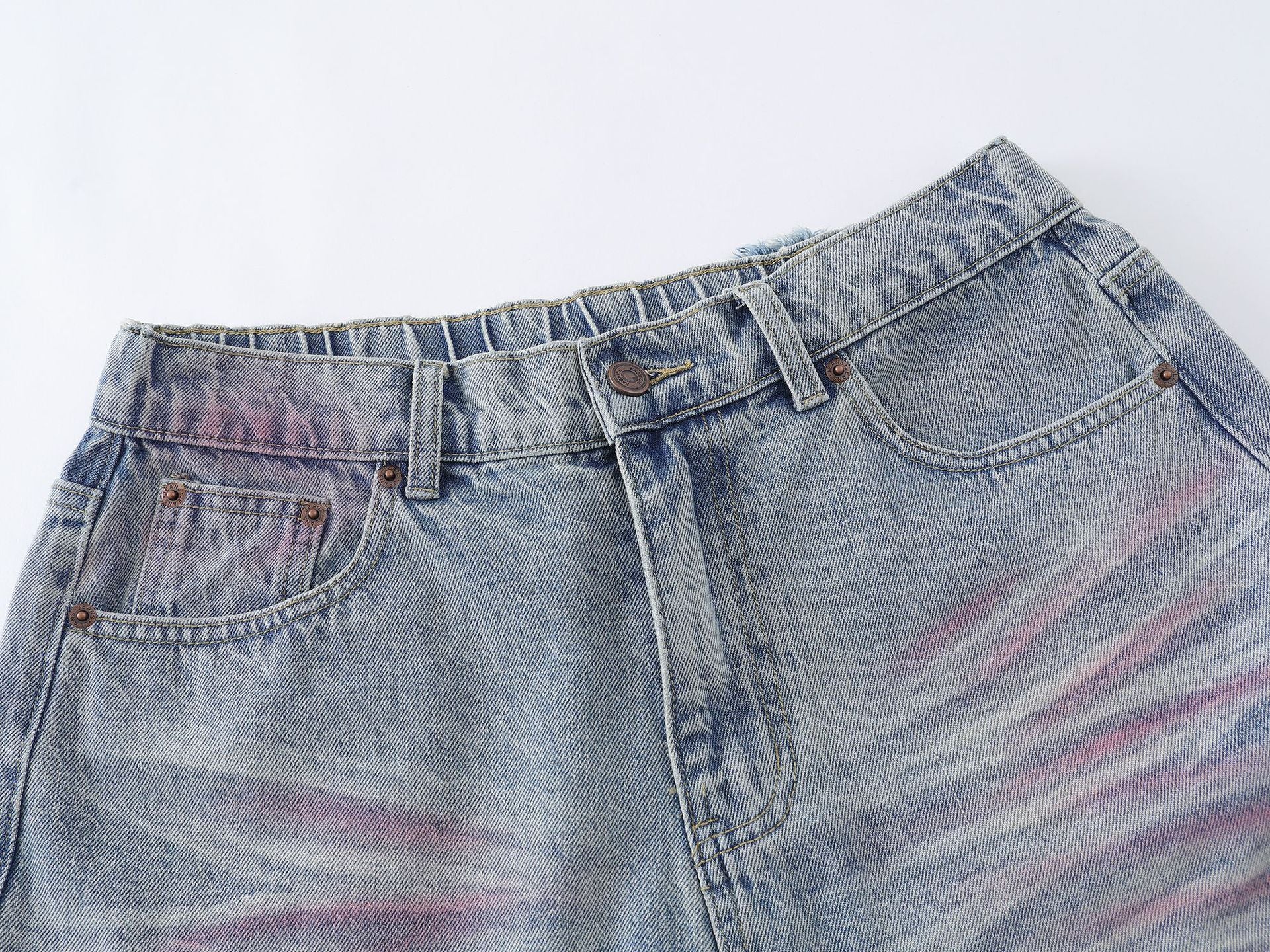 Pink Spray | Washed Denim Shorts - Santo 