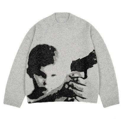 Silent Vigil | Street Art Knit Sweater - Santo 