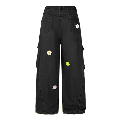 3D floral embroidery | Washed Cargo - Santo 