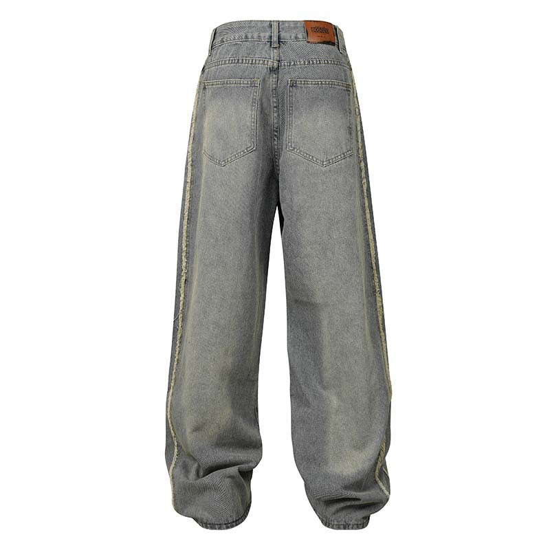 Washed Distressed Raw Edge | Baggy Jeans - Santo 
