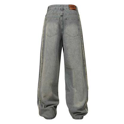 Washed Distressed Raw Edge | Baggy Jeans - Santo 