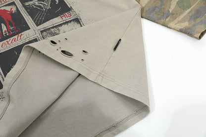 Distressed Camouflage | Two-Piece Graphic T-Shirt - Santo 