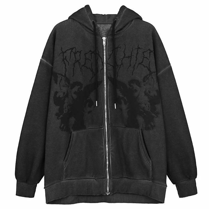 Cherub Chaos | Engel Druck Zip Hoodie