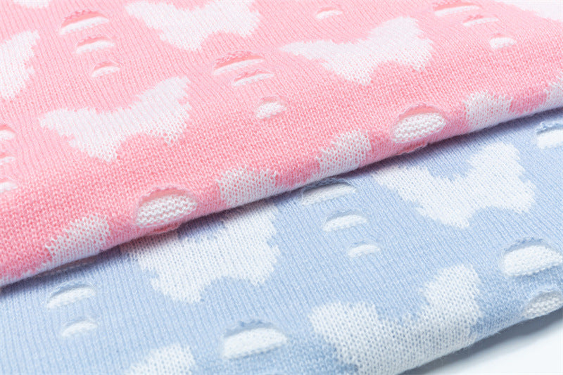 Butterfly Bliss | Pull en tricot pastel douillet