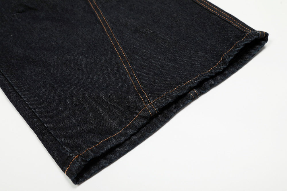 Deconstructed Contrast Stitch | Pleated Baggy Jeans