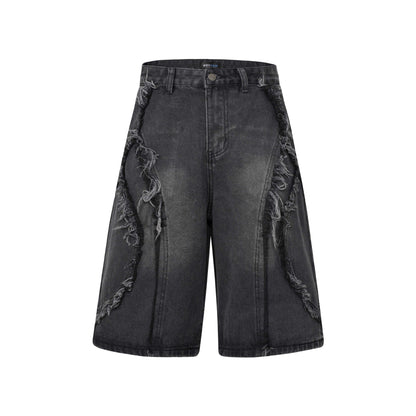 High Street | Washed Distressed Denim Shorts - Santo 